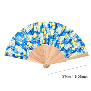 Abanico Plegable de Madera Estilo Español de 23 cm con Estampado de Limones, Abanico de Mano para Refrescarse en Verano, Regalo Promocional para Bodas y Fiestas - Product Image 6