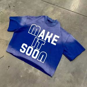 เสื้อยืดวินเทจสำหรับผู้ชายเสื้อยืดผ้าฝ้าย100% 300แกรมทรงแบ็กกี้ธรรมดา - Product Image 1