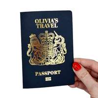 Couverture de passeport en carton Cat God, design globe, passeport vierge imprimé sur mesure, carnet de passeport, service d'impression de passeport bleu