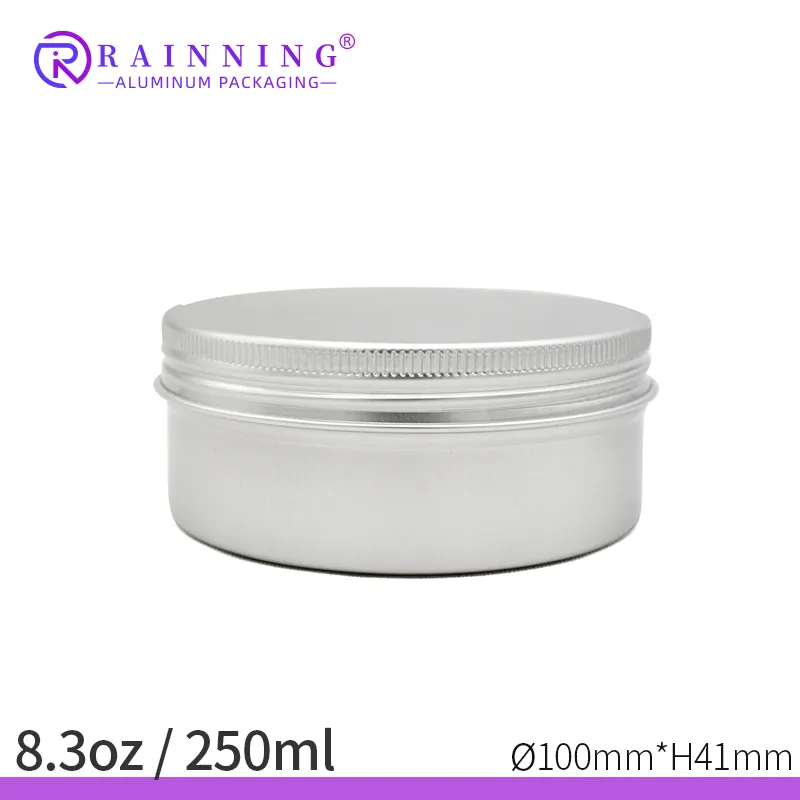 5ml 10ml 20ml 30ml 50ml 60ml 80ml 100ml 150ml 200ml 50g Récipients cosmétiques ronds en aluminium en étain Pot en aluminium avec bouchon à vis