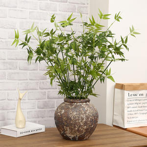 Lot de 32 tiges de feuillage vert, brins de feuilles de <span class=keywords><strong>bambou</strong></span>, plantes artificielles en gros pour la décoration de mariage, maison, hôtel, table, <span class=keywords><strong>vase</strong></span> - Product Image 1