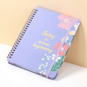 Floral Pattern Customizable Logo Spiral-Bound <b>A5</b> With Diary Strap Student <b>Notebook</b> Wholesale 80 Pages - Product Image 2