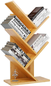 Étagère à <span class=keywords><strong>livres</strong></span> en bois moderne en forme d'arbre à 5 niveaux, support de rangement rectangulaire pour CD, organisateur de bureau et de sol, étagère pour chambre d'étudiant - Product Image 2