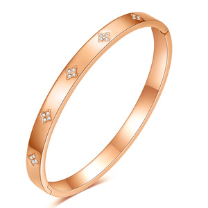 Bracelet en diamant 6 mm, diamants synthétiques de laboratoire taille brillant ronds, ouvrable, en acier inoxydable et titane, unisexe, pour tous les jours - Product Image 3