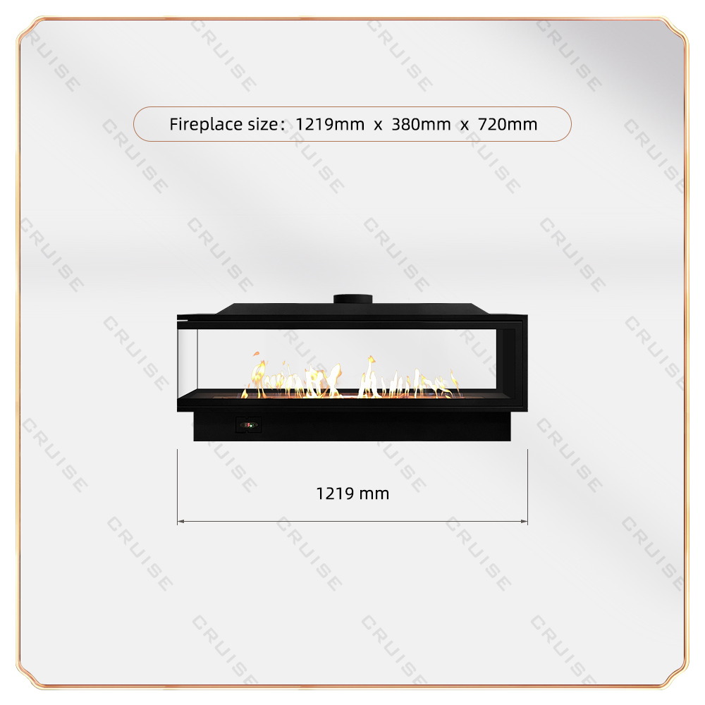 Black L1219-H720-D380 mm 48 inch