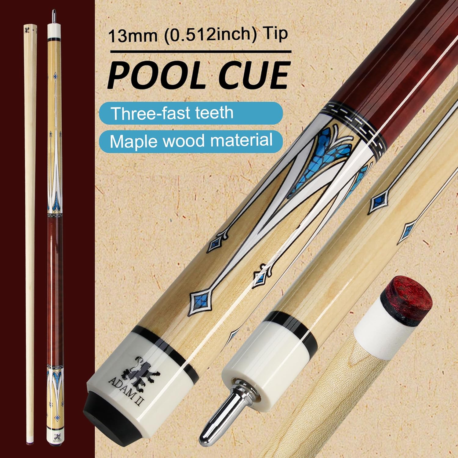 Excellent Condition ADAM AJC XXIV Adam Billiard Cue with Case