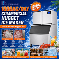 Machine à glace commerciale 1 tonne avec bac de stockage standard pour la restauration et les services alimentaires et production de glace en granulés