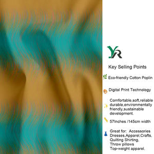 Oeko-tex Certified Vector Gradient <strong>Ikat</strong> Abstract Waves Digital Print Pattern Cotton Poplin <strong>Fabric</strong> for Clothing - Product Image 2