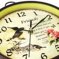 Jam Dinding Dua Sisi, Arloji Burung Buatan Tangan Logam Antik Retro untuk Dekorasi Taman