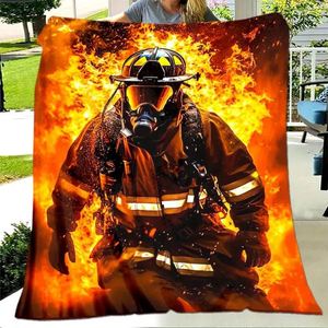 Firefighter Blanket Fireman Gifts Birthday <b>Christmas</b> Halloween Thanksgiving Valentine's Day Retirement Presents Plush <b>Throw</b> - Product Image 3