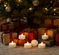 Bougie sans flamme en plastique, lumières à piles, lumières LED électriques scintillantes colorées pour mariage en intérieur
