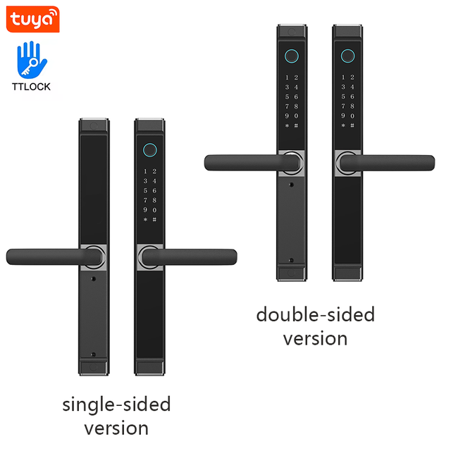 Narrow Door Compatible High Quality Smart Aluminum Alloy Door Lock Fingerprint Password Unlock Wi-Fi Enabled Cloud Tuya App