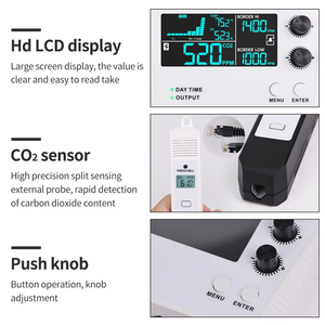 Contrôleur de dioxyde de carbone de haute qualité Contrôle automatique de la concentration de <span class=keywords><strong>CO2</strong></span> à double canal pour les plantes de serre - Product Image 5