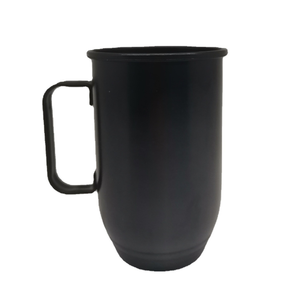 DFU1199 500ml 850ml Tasses en aluminium électroplaqué noir personnalisées avec poignée et couvercle Tasses à café en acier inoxydable avec logo gravé au laser - Product Image 4