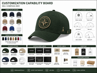 Casquette de baseball unisexe en sergé de coton à 6 panneaux, avec badge boussole, pour le marché des articles de randonnée et d'extérieur, personnalisable avec logo, directement de l'usine