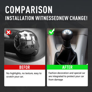 Pommeau de levier de vitesse en <span class=keywords><strong>cuir</strong></span> à 5 vitesses pour Peugeot Citroen 206 207 <span class=keywords><strong>307</strong></span> C3 C4 C5 pommeau de levier de vitesse - Product Image 4