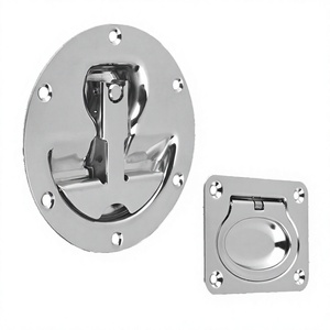 K0243 Manijas empotradas, de acero inoxidable, plegables, estilo redondo y rectangular - Product Image 1