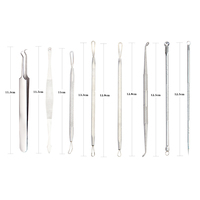 Kit professionnel 8 pièces en acier inoxydable pour l'élimination des boutons et points noirs, extracteur d'acné, outil d'extraction des comédons, ensemble d'aiguilles pour l'acné