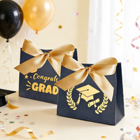 Sac d'emballage personnalisé pour cadeaux de chocolat en forme de toque de bachelier, boîtes à bonbons pour la décoration de la cérémonie de remise des diplômes, sac pour la célébration de la remise des diplômes