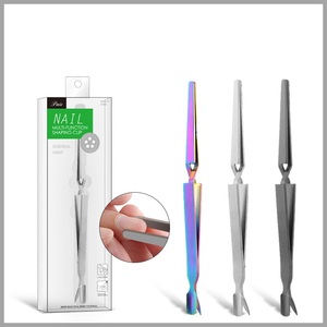 Black Rainbow Cuticle Remover Shaping Tweezers Pinching Multifunctional Tool Picking Pusher Art Nail Pincher Portable