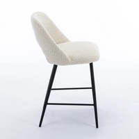 Ensemble de 4 tabourets de bar modernes en bouclette, avec coussin en éponge haute densité et dossier ergonomique, emballage plat peu encombrant pour la maison et les cafés