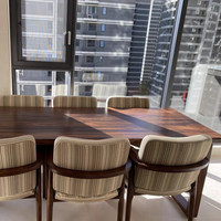 Ensemble table et chaises en bois massif de noyer sud-américain, table longue, table basse pour salon, bureau d'étude, table à manger, poste de travail