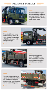 Dongfeng Green 4x2 Hydraulic <b>Crane</b> Truck with Knuckle Boom Loader 10-15T Capacity Euro 3/5 Diesel Engine for Export - Product Image 4