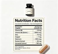 JAYHOO OEM/ODM Croissance et Fortification des Cheveux 90 Capsules avec Rocket, Horsetail, Zinc, Cuivre, Sélénium, Vitamine B8 et B6