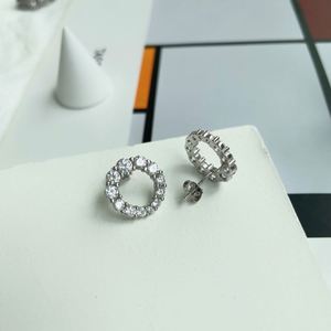Dylam Classic 925 Sterling <b>Silver</b> Rhodium 18K Gold Plated Hallow Out Circle Round Shape 5A Zirconia <b>Stud</b> <b>Earrings</b> - Product Image 5
