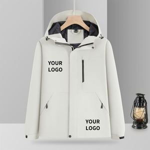 Custom Men Womens Lightweight 100 Polyester Hard Shell Waterproof Insulated <b>Windbreaker</b> Raincoat Zip Closure Ski - Product Image 5