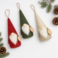 Maßgefertigtes Skandinavisches Filz-Weihnachtswichtel-Ornament-Set Rot-Grün Nordische Feiertagsbaum-Dekoration Geschenk