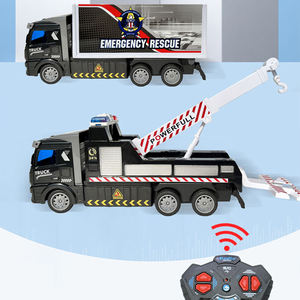 R/C Mobil Super Polisi Truk Derek Mainan Truk Liburan Truk Mainan Tugas Berat Traktor Trailer Kontainer Trailer Datar - Product Image 4