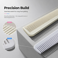 Peigne démêlant en plastique MAIZHU OEM, personnalisable avec logo couleur, confortable, grande taille, résistant à la chaleur, à dents fines et larges, modèle 980