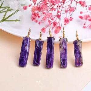 Yashee Natural Purple Charoite Solitaire Pendant Necklace <b>Real</b> Raw <b>Crystal</b> Bezel Setting Women's Gift - Product Image 3