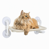 Hamac pour chat avec fenêtre en maille respirante, lit suspendu pour chats, toutes saisons, utilisation en intérieur avec ventouses