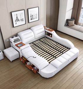 Lit Intelligent Multifonctionnel en Cuir, Meuble de Chambre Moderne, Lit King Size avec Fonction Massage - Product Image 5