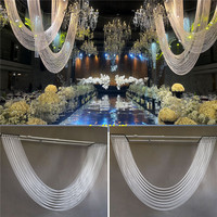 Rideau de perles en acrylique de luxe avec cadre métallique carré, décoration suspendue au plafond, draperie en acrylique pour événement de mariage