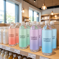 Étiquette thermorétractable pour bouteille de boisson, impression personnalisée, logo personnalisé, vente en gros, PVC, couleur pleine, CMYK, film d'emballage pour eau, jus, soda