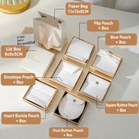 Boîte à bijoux en carton rigide personnalisée avec logo, en papier blanc de luxe HKSTY, avec pochette pour les petites entreprises, commande en gros