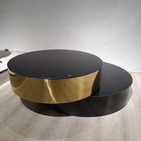 Usine Foshan Table à thé pivotante à 360 ° Lux italienne Table basse rotative à 360 ° de luxe extensible et légère