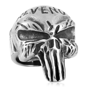 Skull <b>Ring</b> Men's <b>Titanium</b> Steel Silver Punk Style Retro Jewelry Gift 213035 - Product Image 5