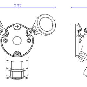 Luminaria LED de calle para exteriores de aluminio fundido a presión con doble cabezal, 24W, 2700-6500K, con sensor de movimiento PIR de seguridad. - Product Image 6