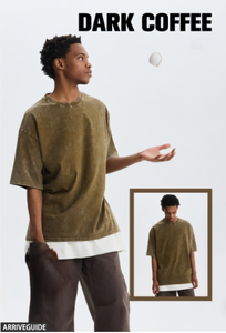 Men's Solid Color Cotton T-Shirt Short Sleeve O-Neck Regular t shirt Fit Casual Jersey Knitted <b>Plain</b> Dyed Breathable Top <b>tshirt</b> - Product Image 4