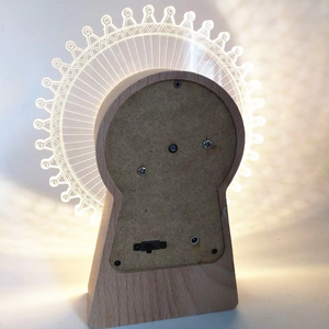 Boîte à musique rotative moderne en bois avec LED, cadeau créatif, lampe de chevet à éolienne rechargeable par USB, décoration d'intérieur - Product Image 3