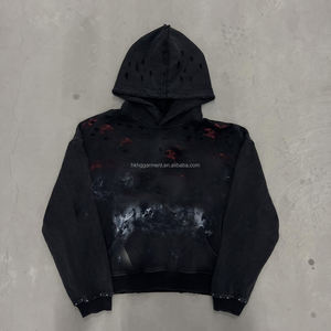 Sweat à capuche surdimensionné vintage personnalisé, lourd, effet vieilli, délavé à l'acide, impression DTG pour homme - Product Image 1