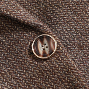 Women's Blazer Mid Length Slim Fit Solid Color Woven Fabric Dark Brown Suit Patchwork Cuffs Magazine Style - Product Image 4