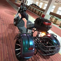 Scooter électrique à trois roues à pneus larges 60V 4000W, deux places, carrosserie ouverte avec coffre arrière et porte-bagages