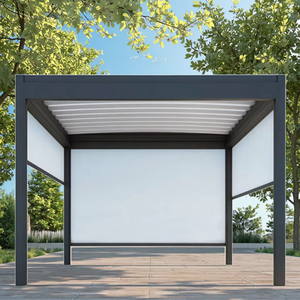 Gazebo de jardin robuste Pergola de Thaïlande 3x3M tente de fête de <span class=keywords><strong>mariage</strong></span> avec cadre <span class=keywords><strong>en</strong></span> aluminium arc <span class=keywords><strong>en</strong></span> bois pour pavillon de jardin de maison - Product Image 2