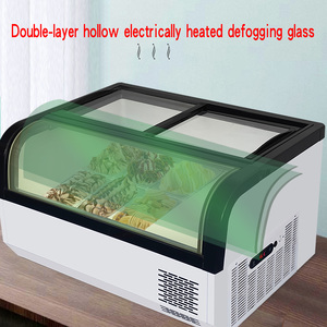 Led ánh sáng <span class=keywords><strong>Countertop</strong></span> Gelato <span class=keywords><strong>Showcase</strong></span> Cooler tự động tấm tủ đông với rõ ràng hàng đầu và cửa sổ phía trước cho Ice Cream hiển thị - Product Image 2