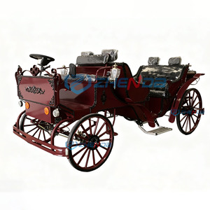ZHENDA Luxury Electric Sightseeing Horse Carriage 6-Person Capacity Steel <b>Frame</b> Customizable Color-Horseless Fashion for Parks - Product Image 1